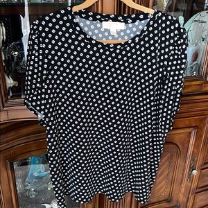 Michael Kors Black and White Polka Dot Blouse